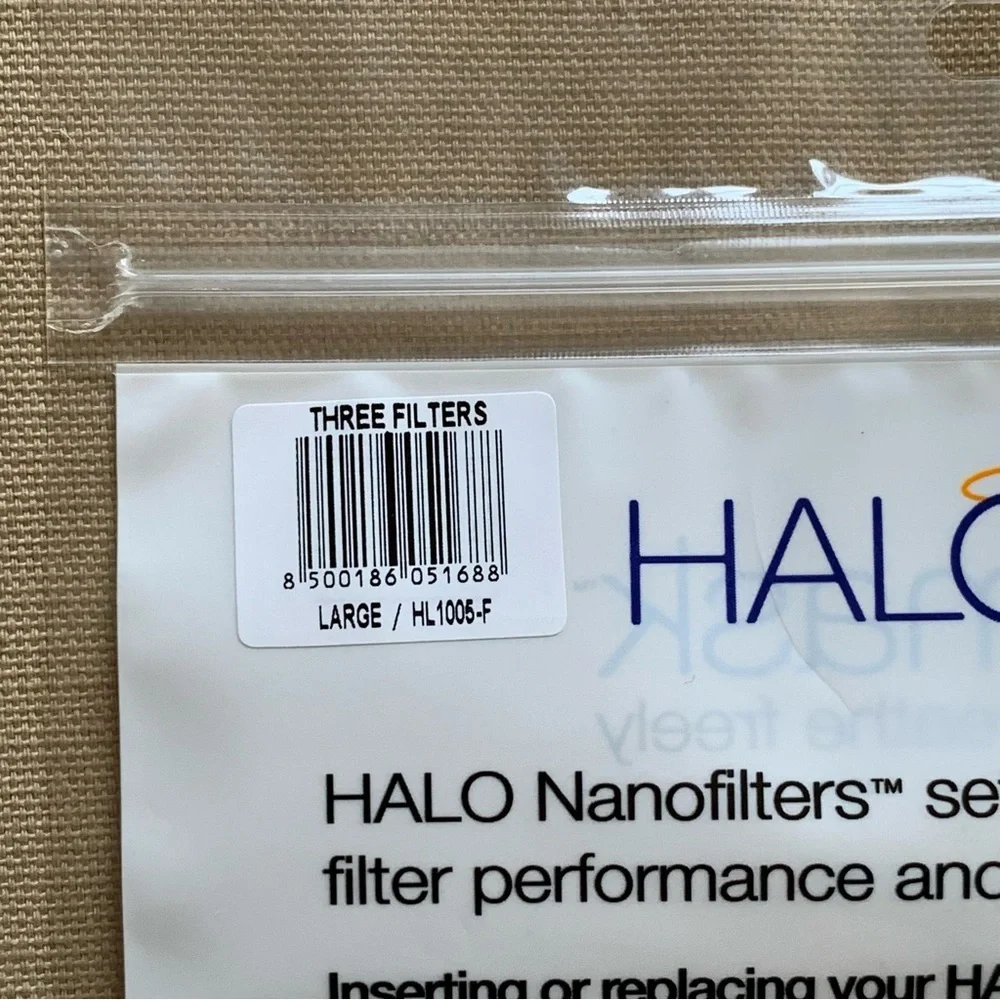 HaloMask NanoFilter Replacement - Size‎ Large - Sealed - Lot of 6 Filters NEW